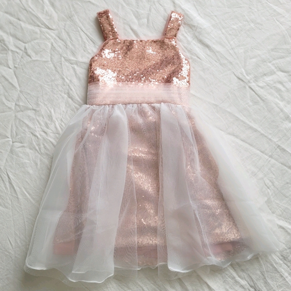 Sequin dress, rose gold, 2T, brand new
